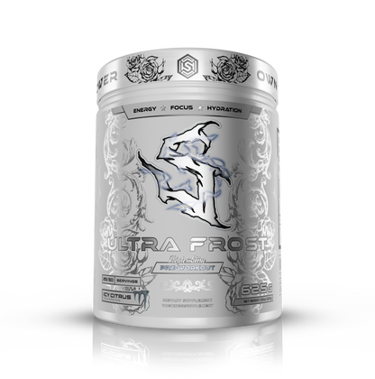 Suppply® | High-quality product image of Ultra Frost pre-workout jar showing premium packaging and bold design