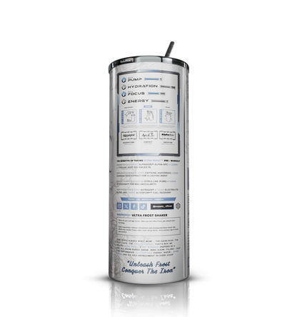 Suppply Ultra Frost Shaker – Sleek White Sports Bottle for Pre-Workout & Hydration