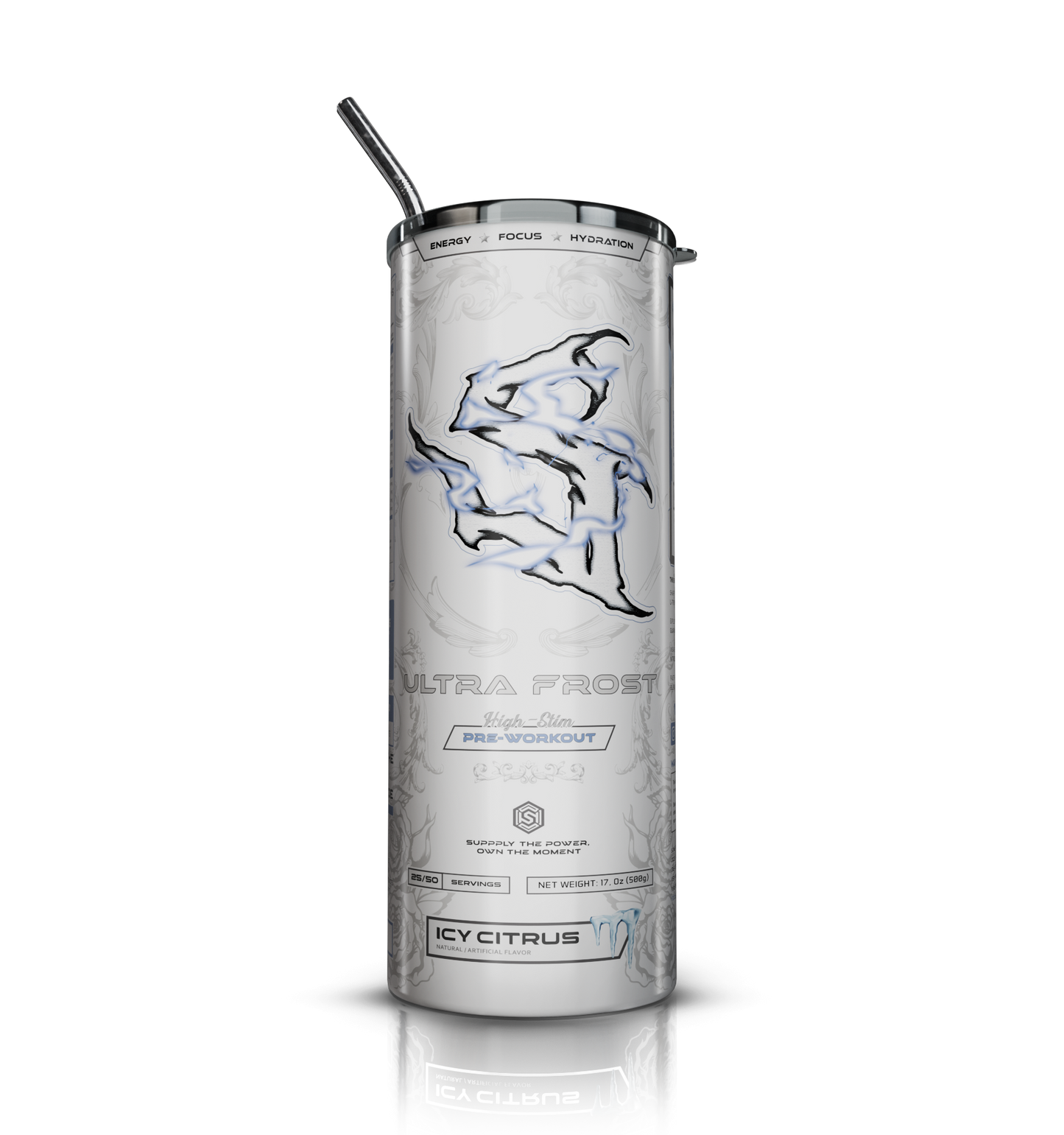 Suppply Ultra Frost Shaker – Sleek White Sports Bottle for Pre-Workout & Hydration