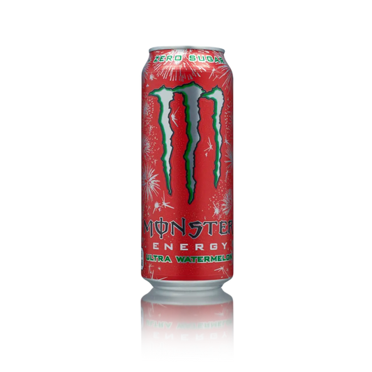 Monster Energy Ultra Watermelon – sugar-free watermelon-flavored energy drink in a red can, available at Suppply.