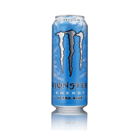 Suppply® Monster Energy® Ultra Blue can with refreshing berry flavor and sugar free formula.