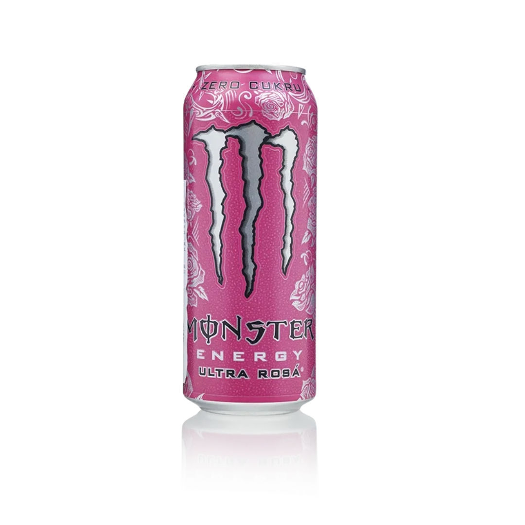 Suppply® Monster Energy® Ultra Rosá can with bright berry flavor and sugar free formula.