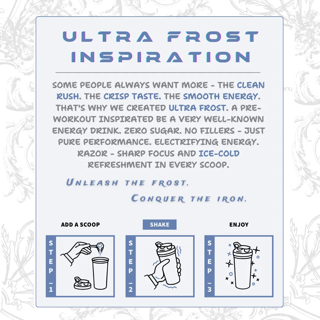 Ultra Frost Pre-Workout Inspiration – Suppply’s cold energy mindset captured in a bold visual statement